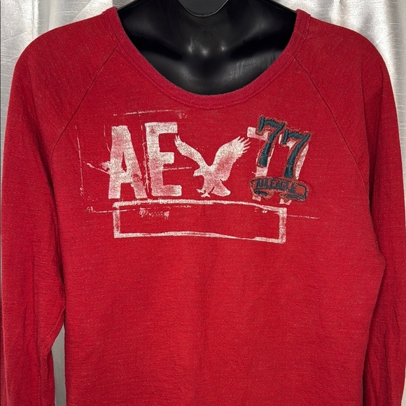 American Eagle Vintage Fit Patch 77 Graphic Logo Front Men’s XXL Long Sleeve - Picture 1 of 9
